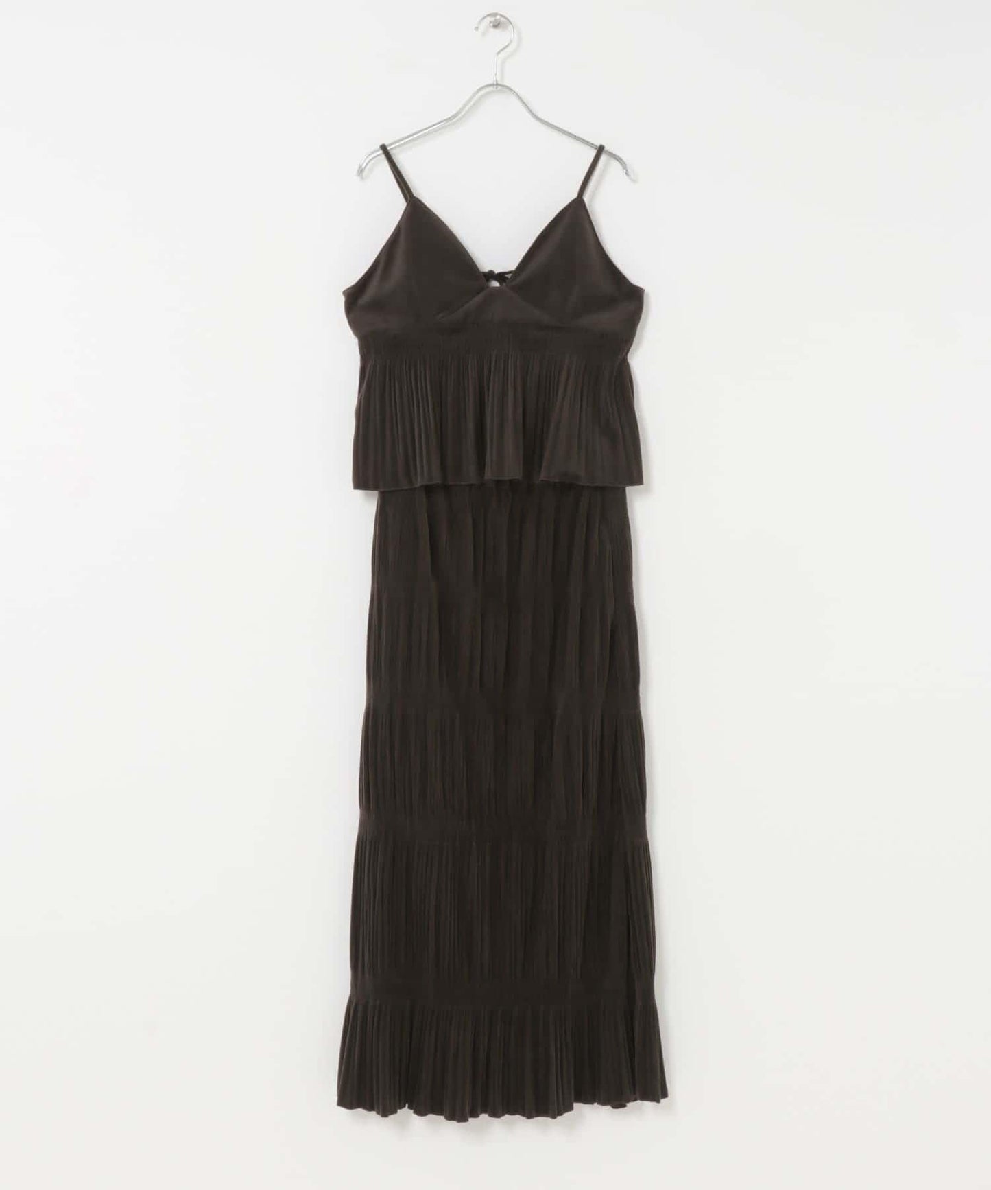 百褶拼接連衣裙