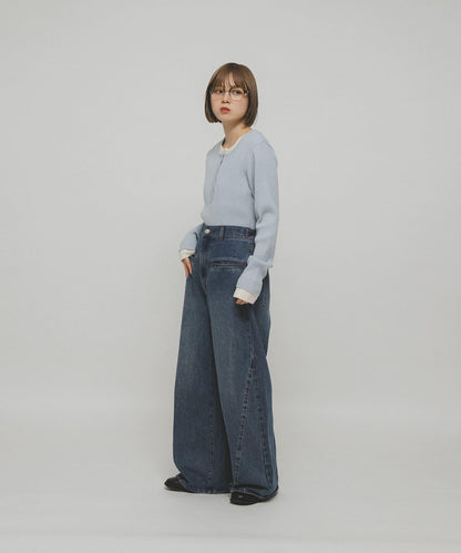 層疊風格亨利領針織衫