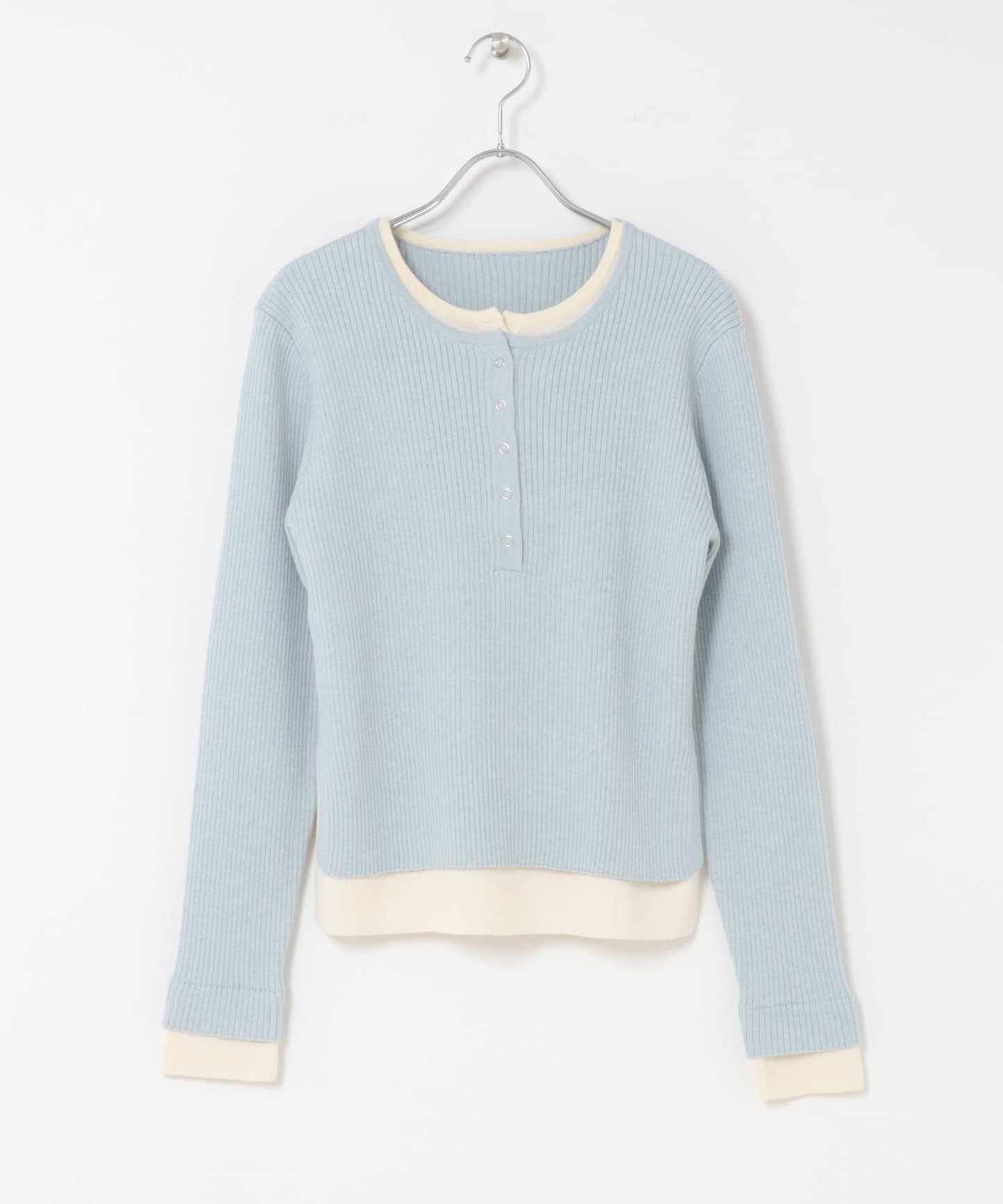 層疊風格亨利領針織衫