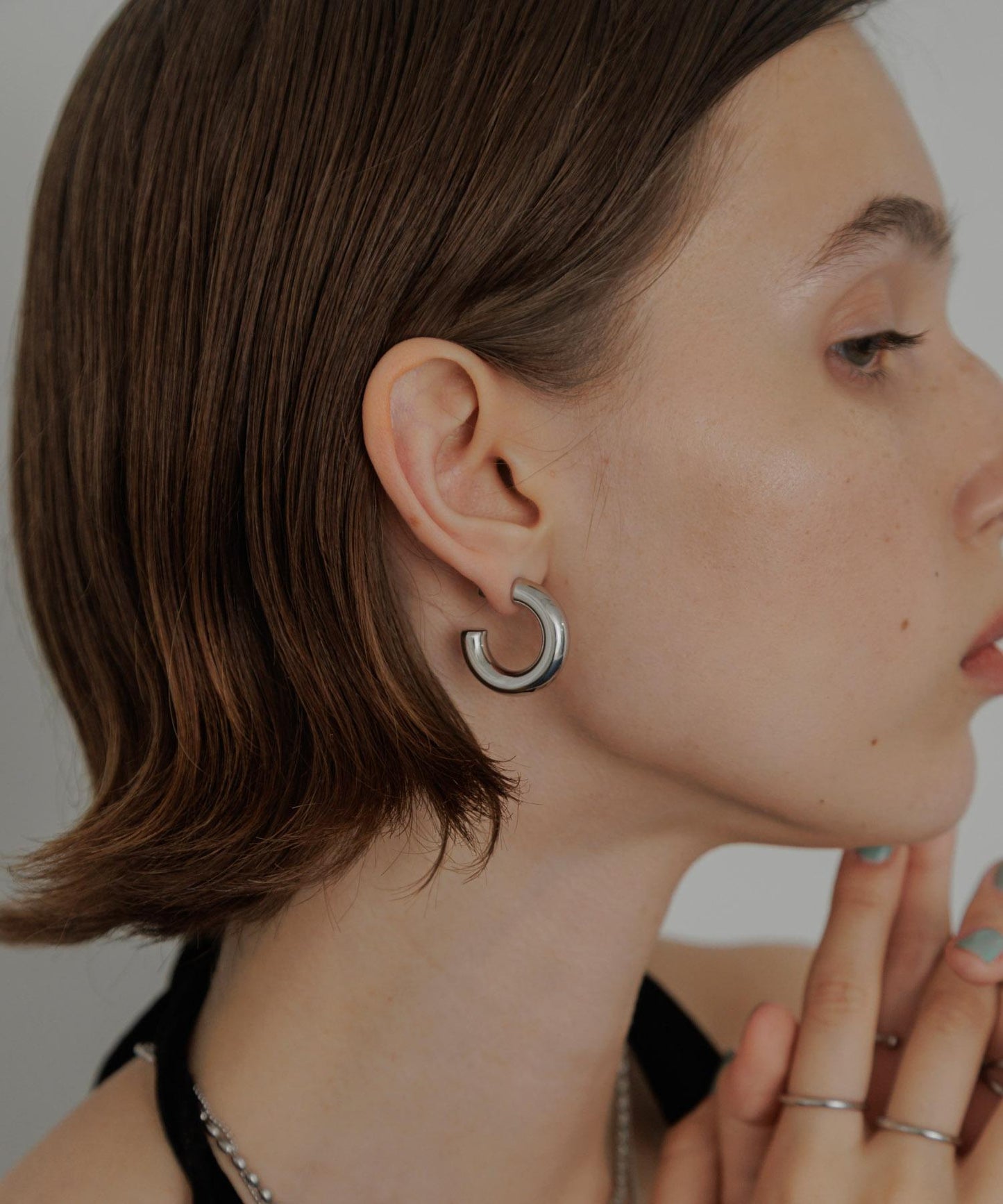 不鏽鋼寬圈耳環