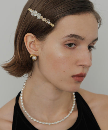 不鏽鋼開放式圓形珍珠耳釘