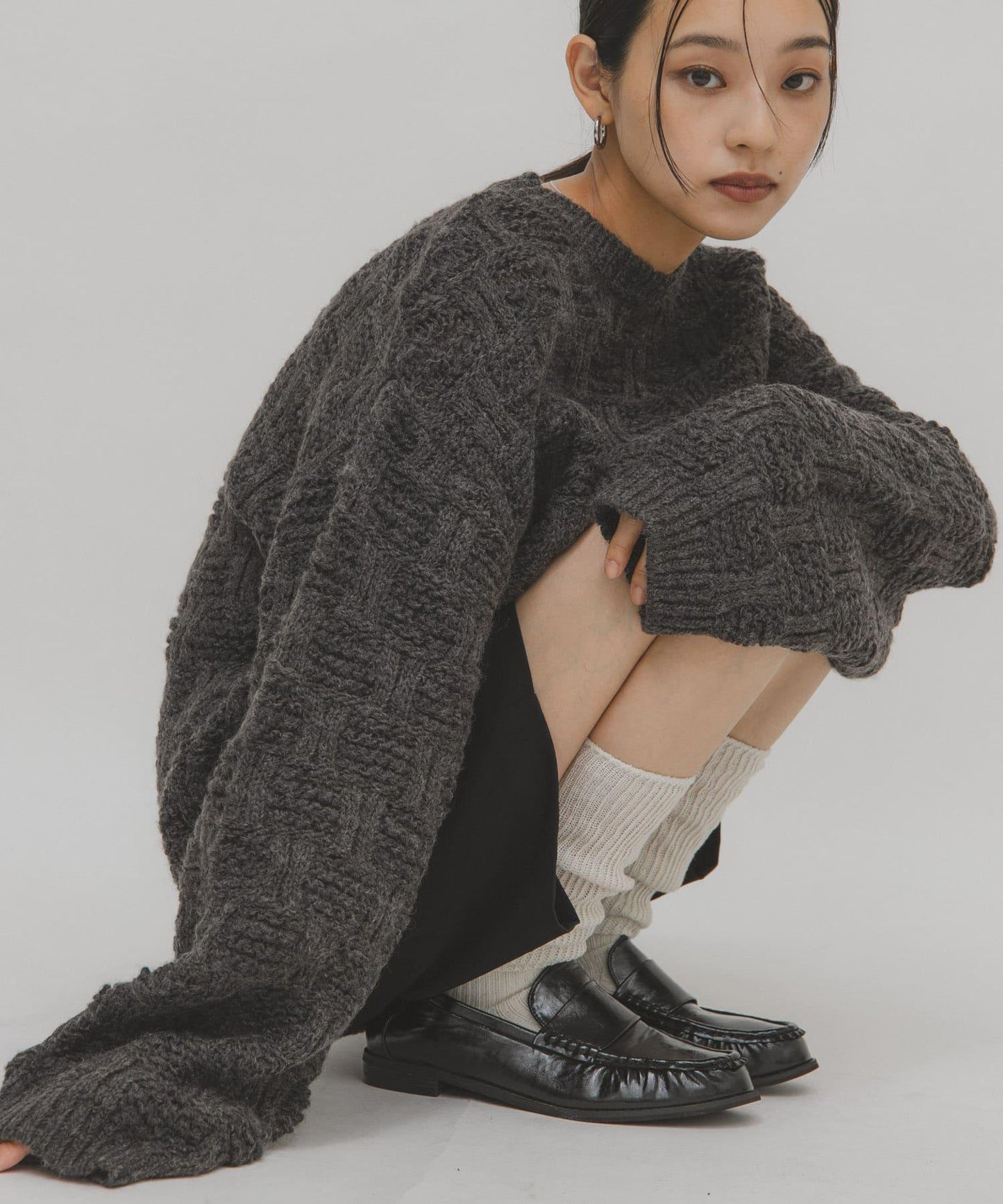 格紋圖案針織衫