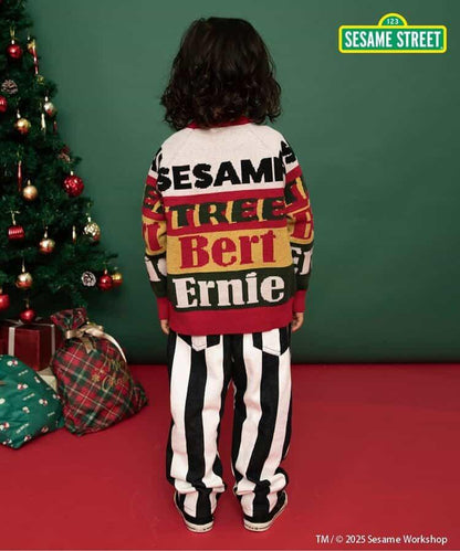 芝麻街 兩色兩款提花毛衣