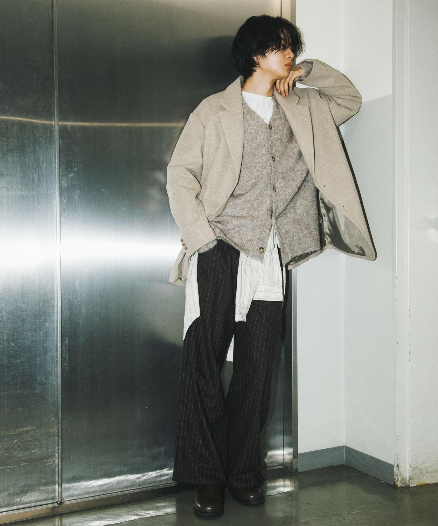 寬鬆中長款夾克