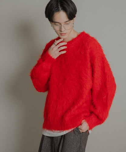 可水洗毛圈圓領針織衫