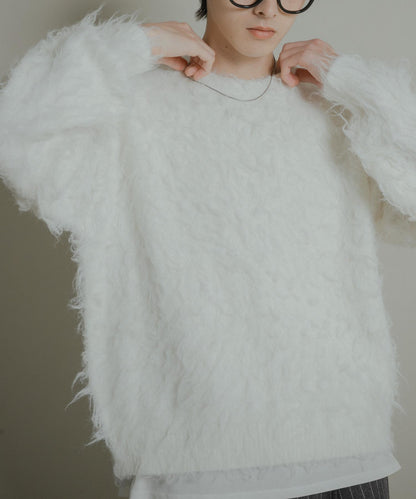 可水洗毛圈圓領針織衫