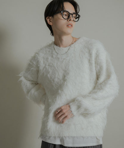 可水洗毛圈圓領針織衫