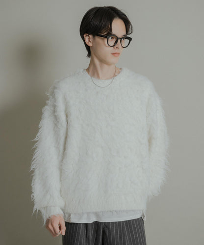 可水洗毛圈圓領針織衫