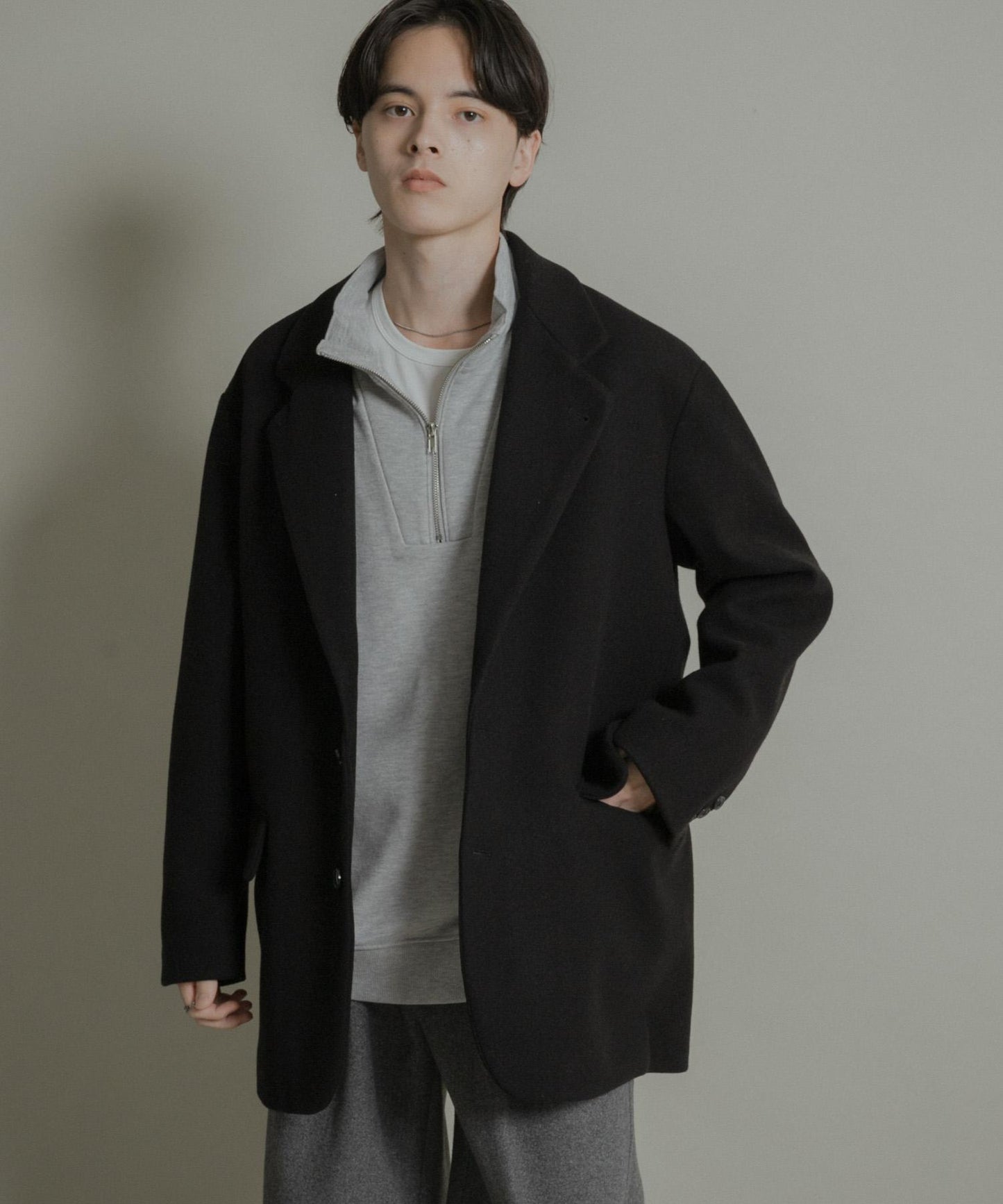 寬鬆中長款夾克