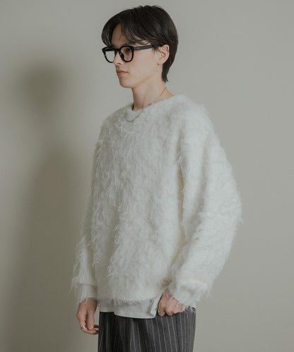 可水洗毛圈圓領針織衫