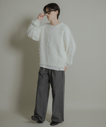 可水洗毛圈圓領針織衫