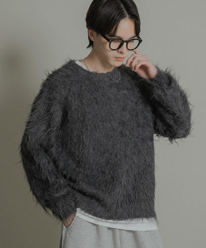 可水洗毛圈圓領針織衫