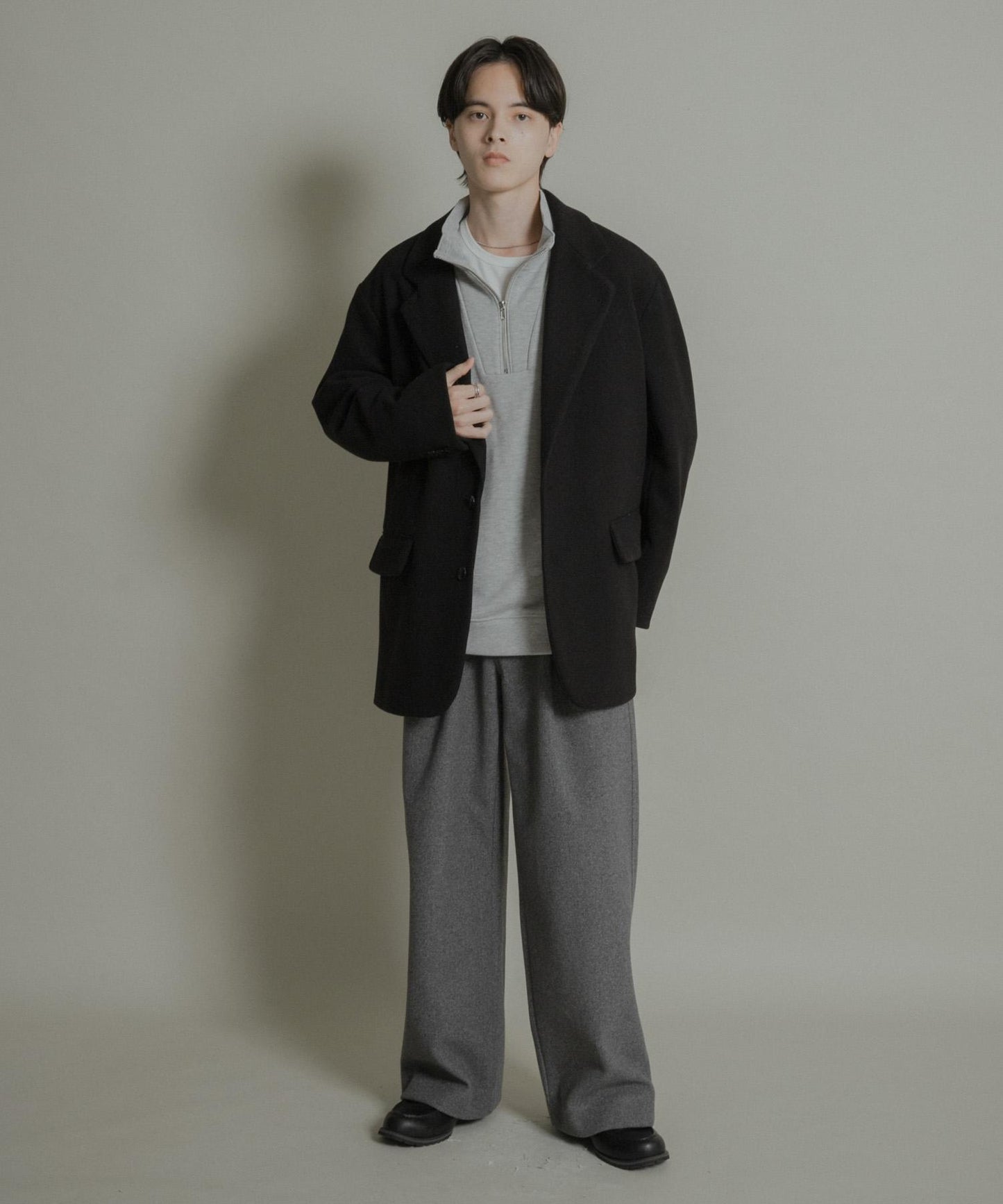 寬鬆中長款夾克