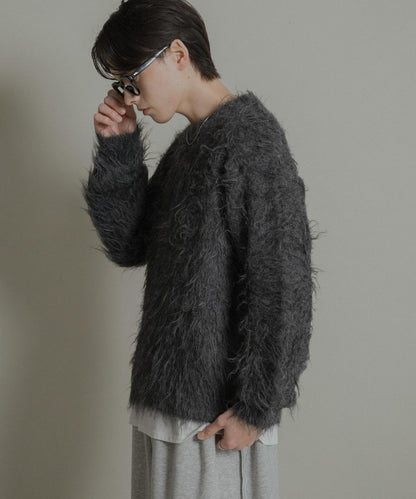 可水洗毛圈圓領針織衫