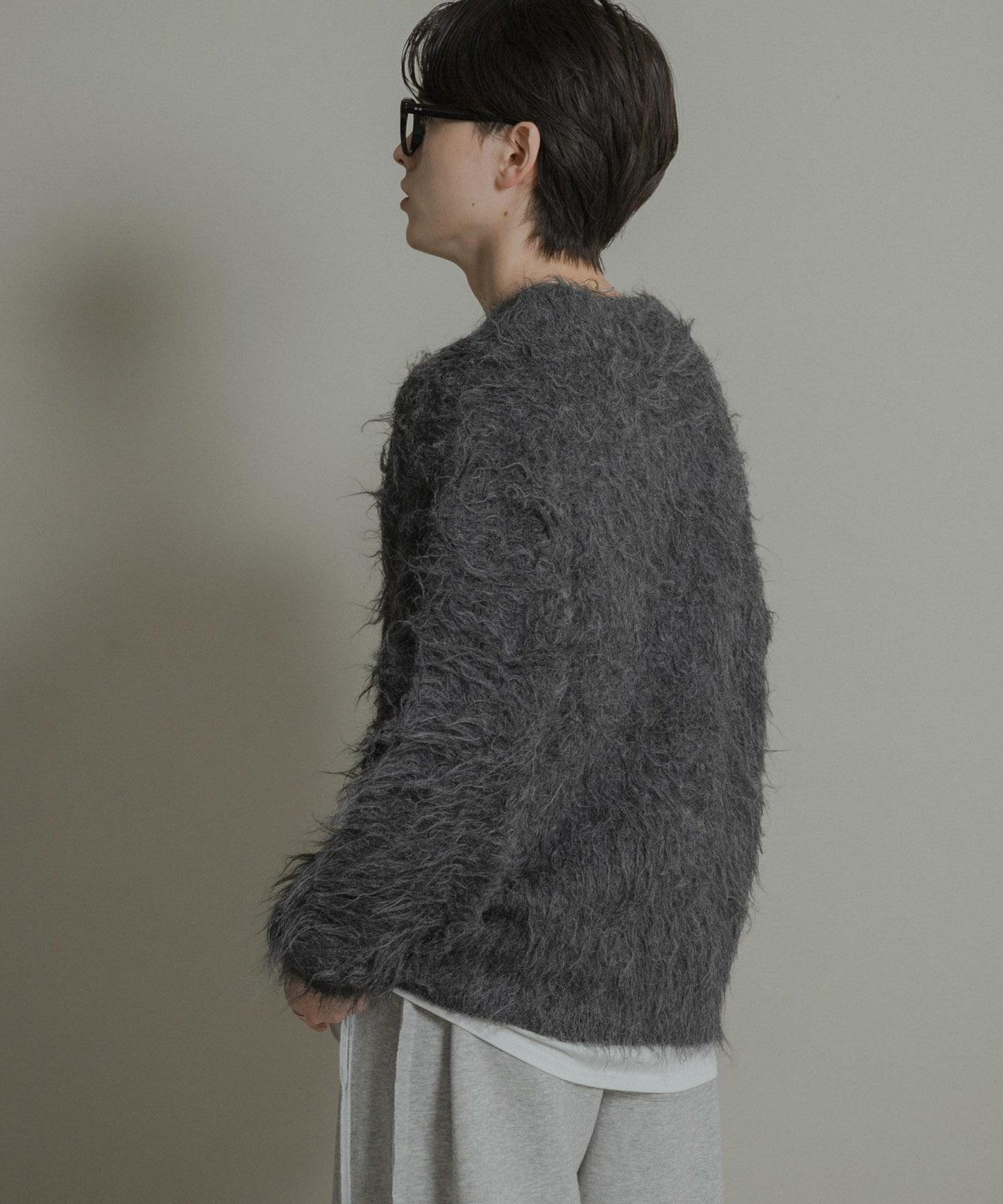 可水洗毛圈圓領針織衫