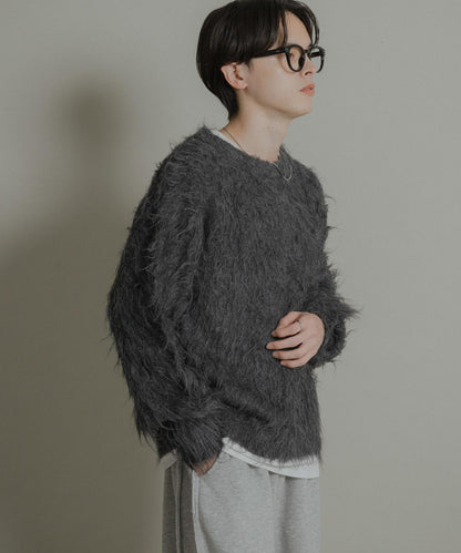 可水洗毛圈圓領針織衫