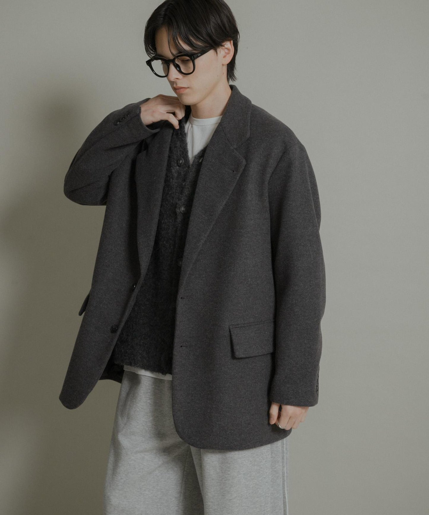 寬鬆中長款夾克