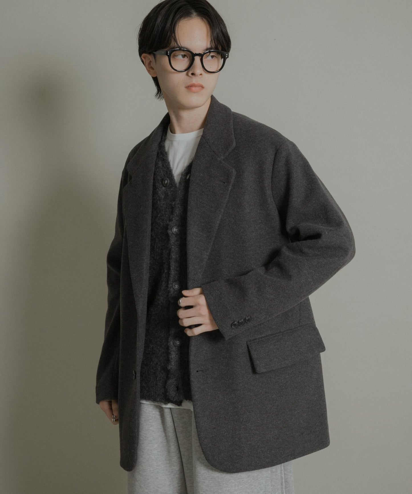 寬鬆中長款夾克