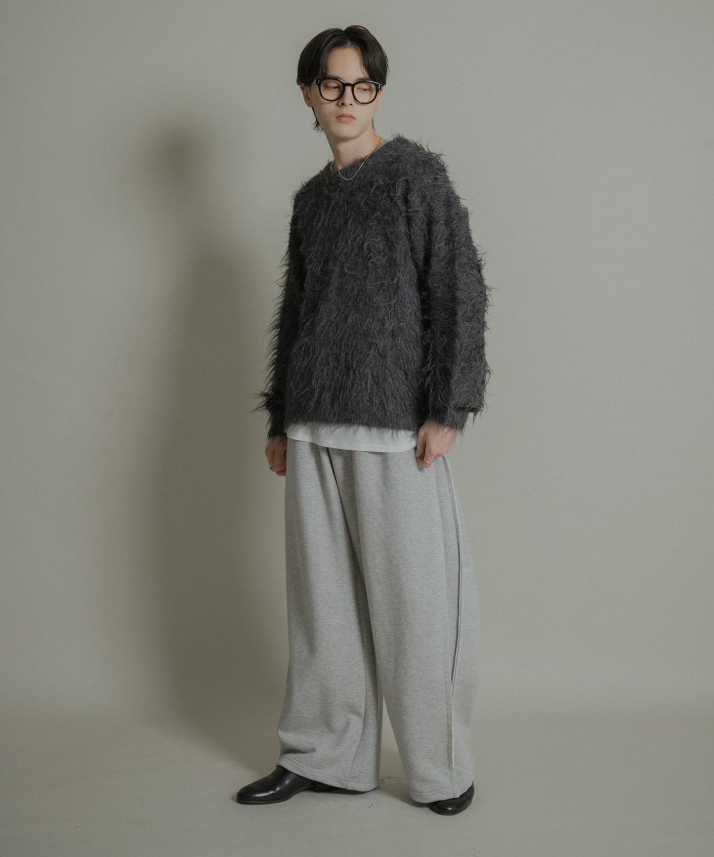 可水洗毛圈圓領針織衫