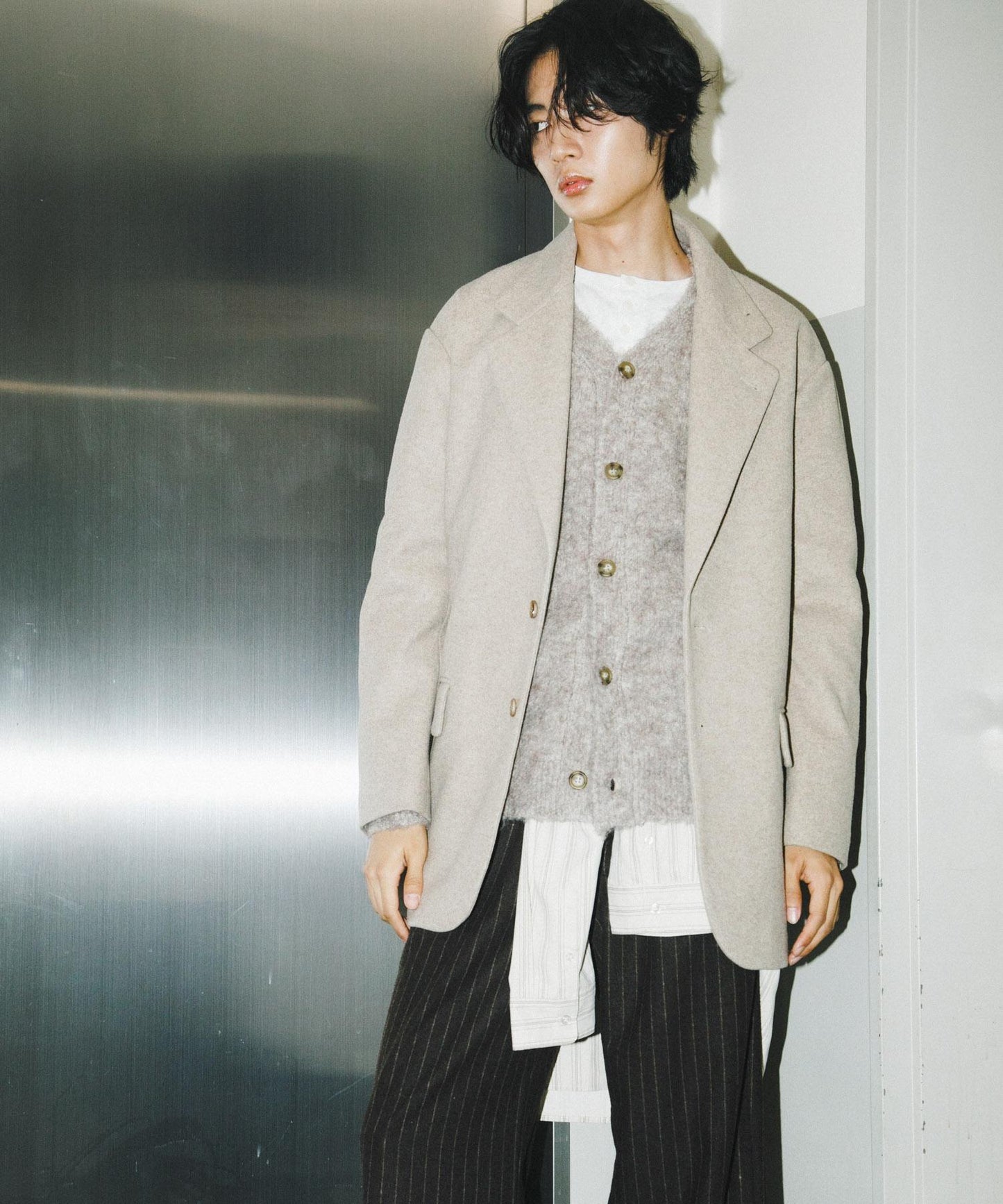 寬鬆中長款夾克