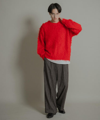 可水洗毛圈圓領針織衫