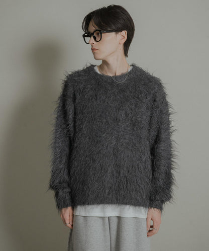 可水洗毛圈圓領針織衫