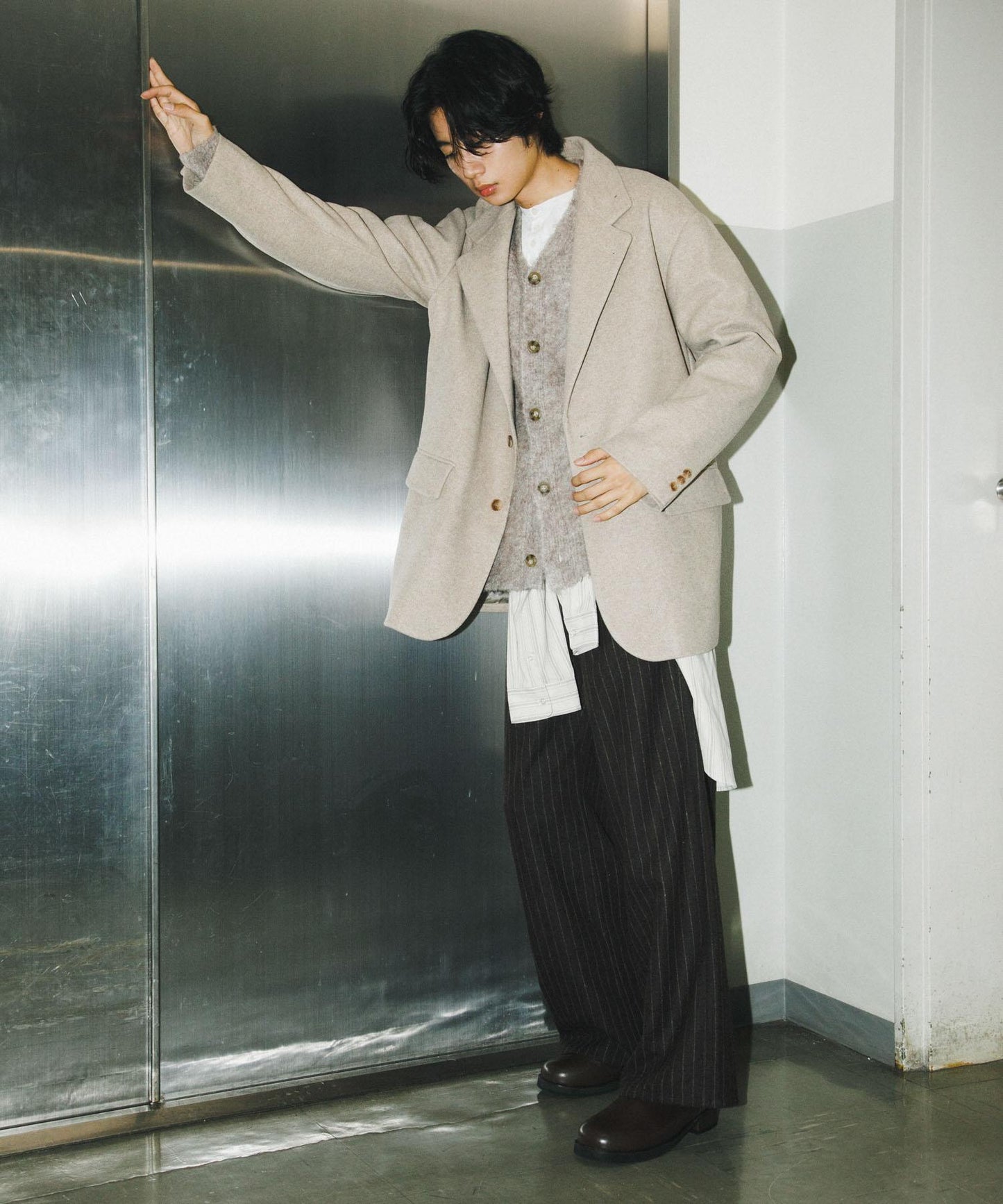 寬鬆中長款夾克