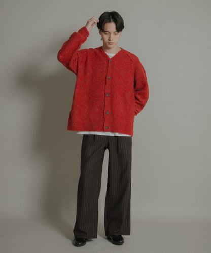 羊毛混紡弧形口袋直筒褲