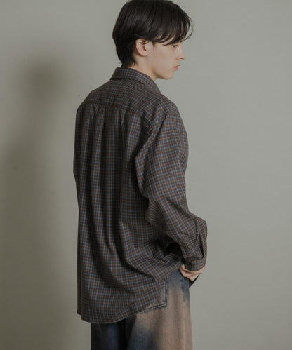 微妙色調長袖法蘭絨襯衫