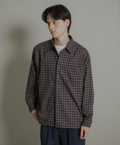 微妙色調長袖法蘭絨襯衫