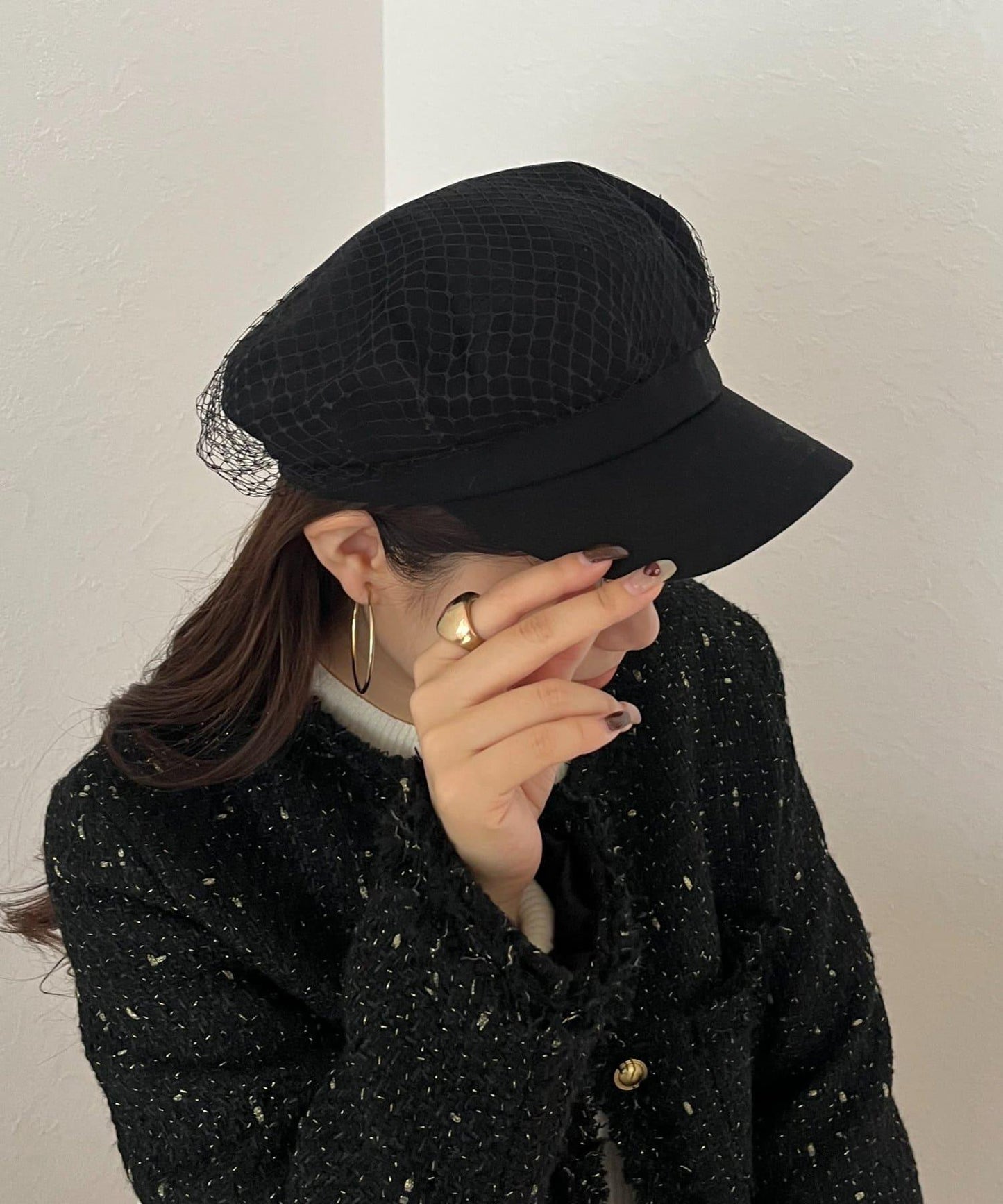 網紗層疊鴨舌帽