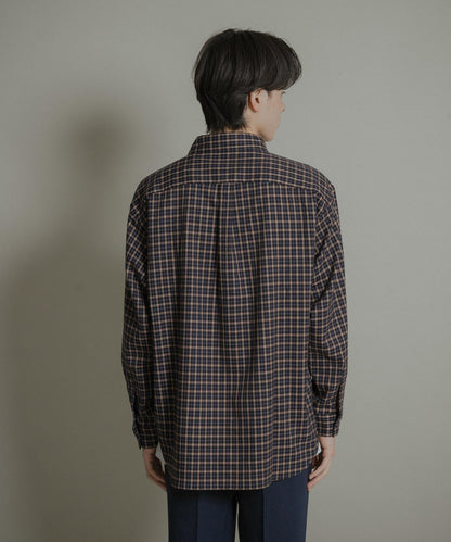 微妙色調長袖法蘭絨襯衫