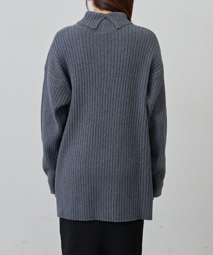 relax羅紋高領針織衫