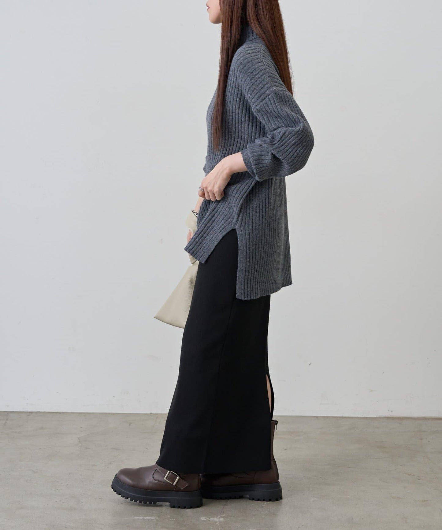 relax羅紋高領針織衫