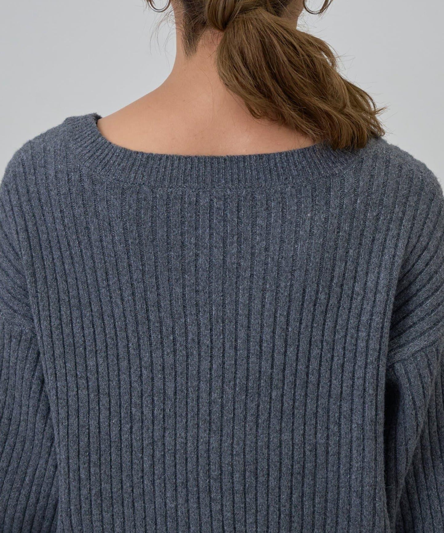 relax羅紋V領針織衫