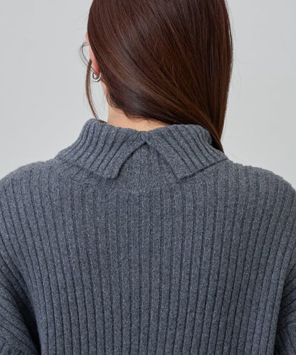 relax羅紋高領針織衫