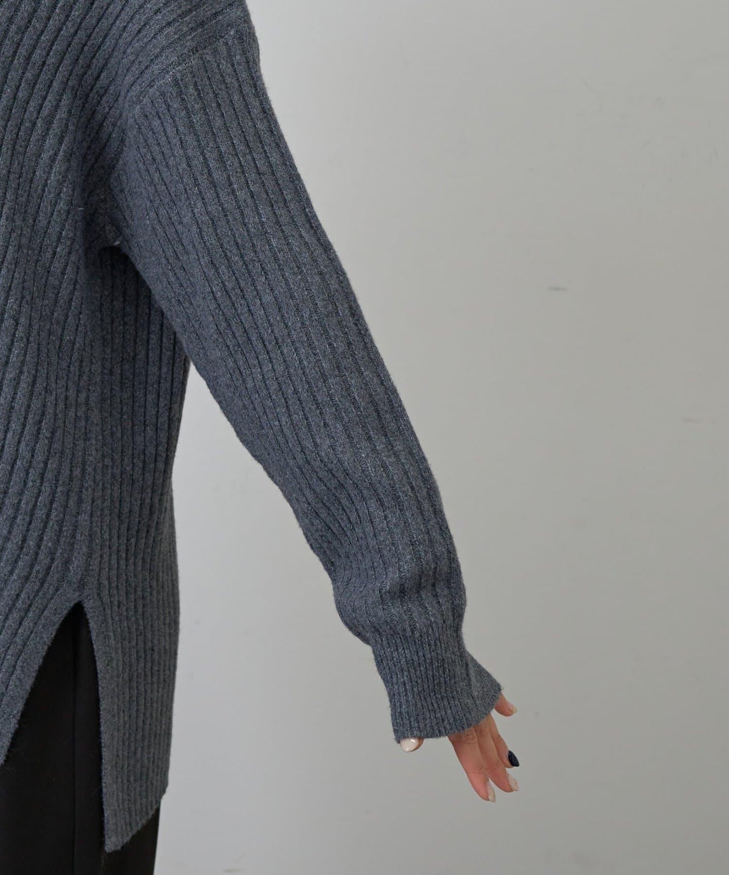 relax羅紋V領針織衫