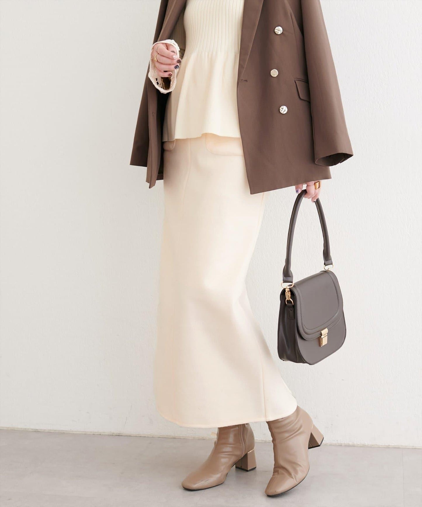 羊毛感彈力半身裙