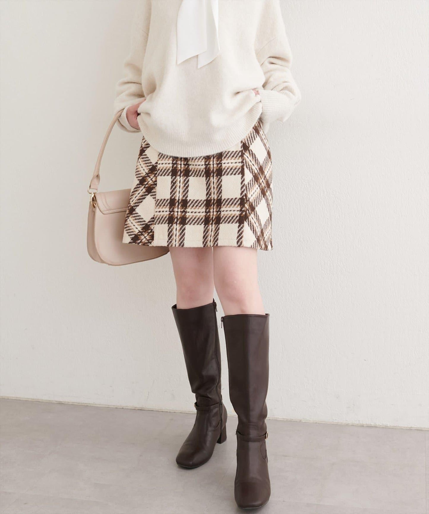 可選長度格紋修身半身裙