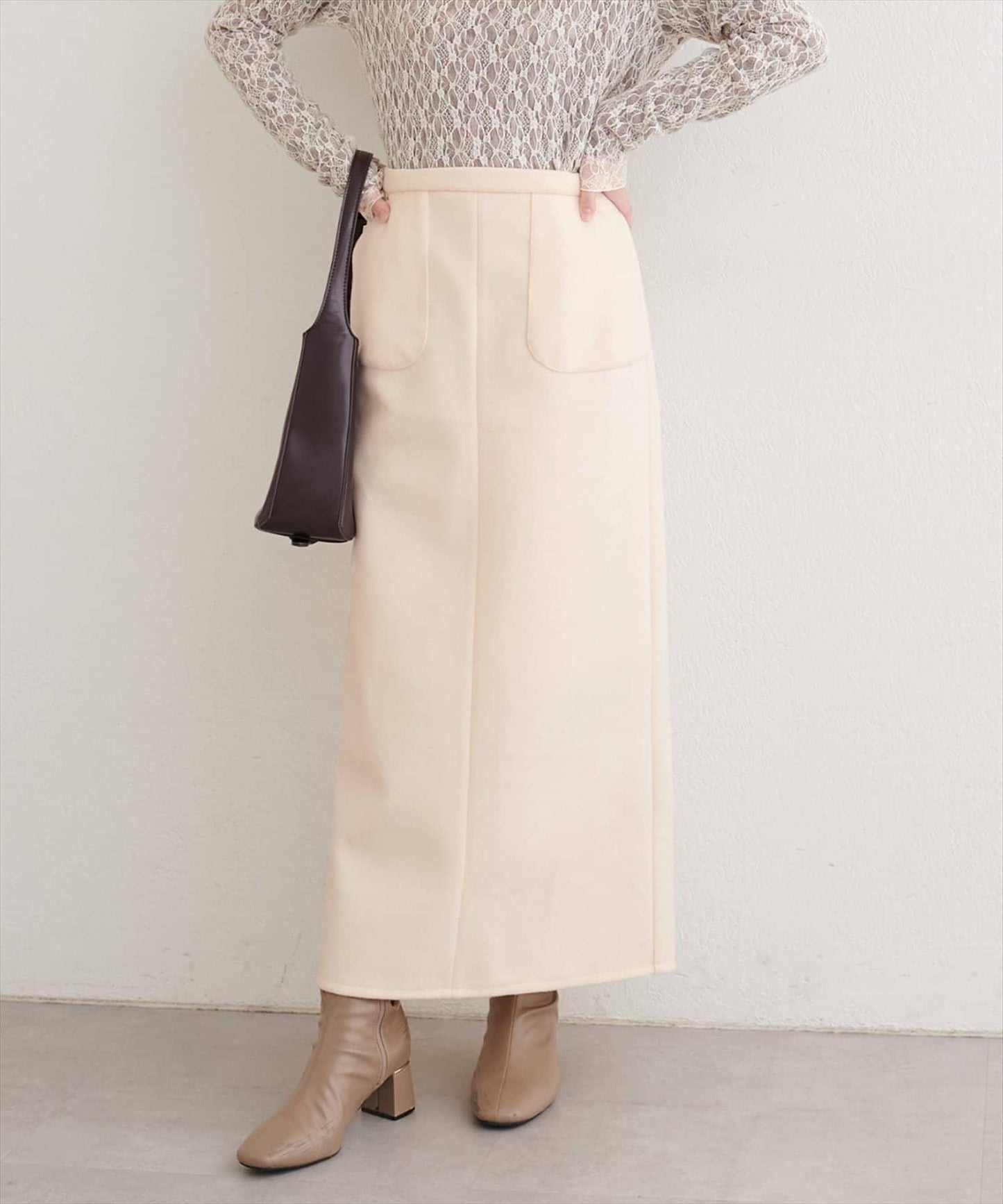 羊毛感彈力半身裙