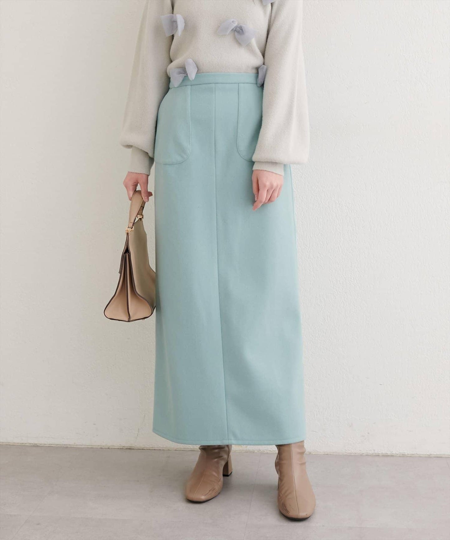 羊毛感彈力半身裙