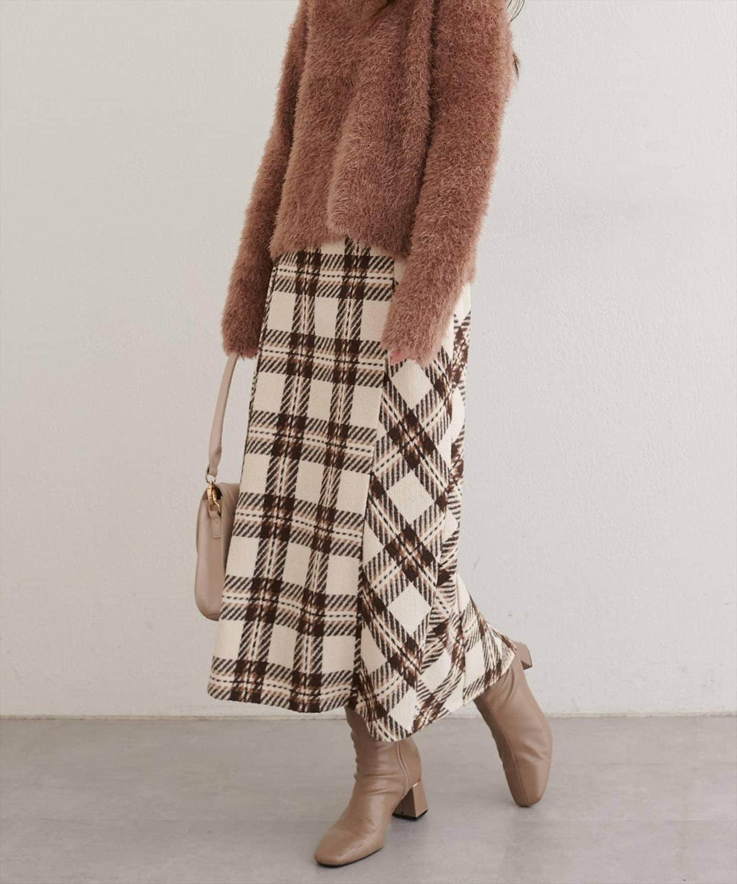 可選長度格紋修身半身裙