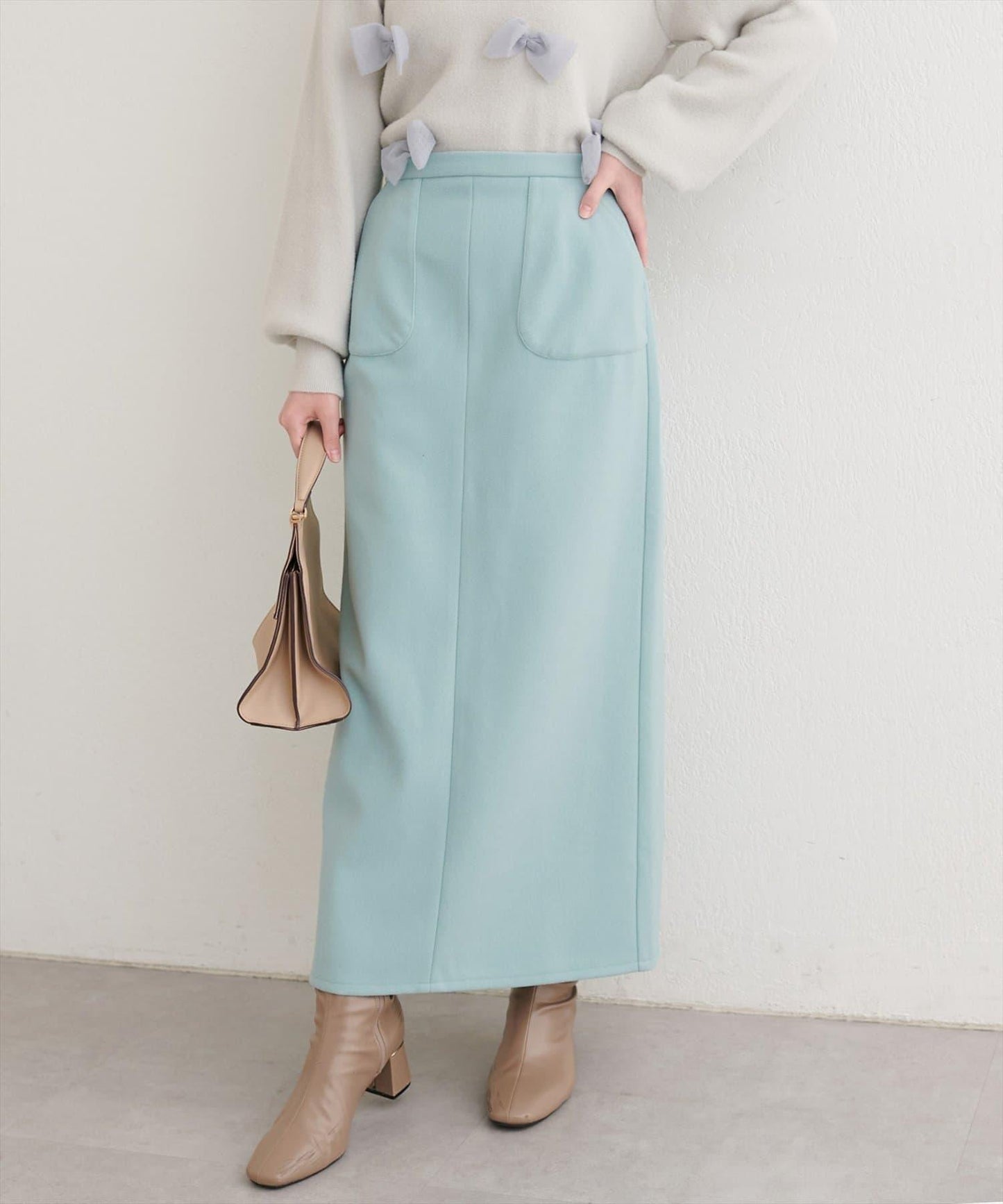 羊毛感彈力半身裙