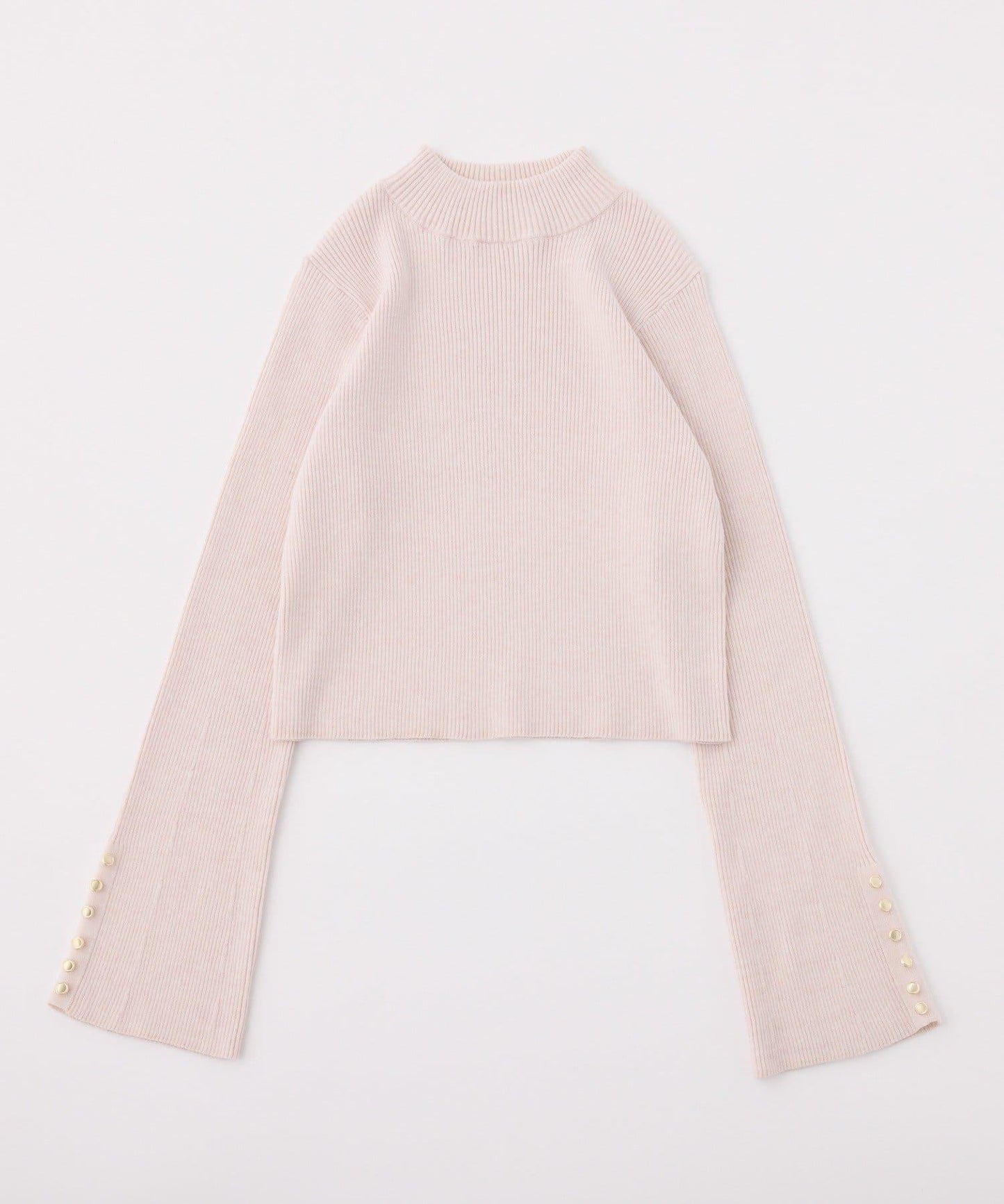 金色紐扣高領針織衫