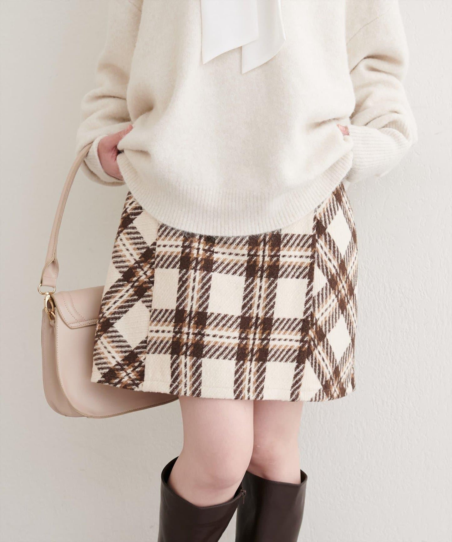 可選長度格紋修身半身裙