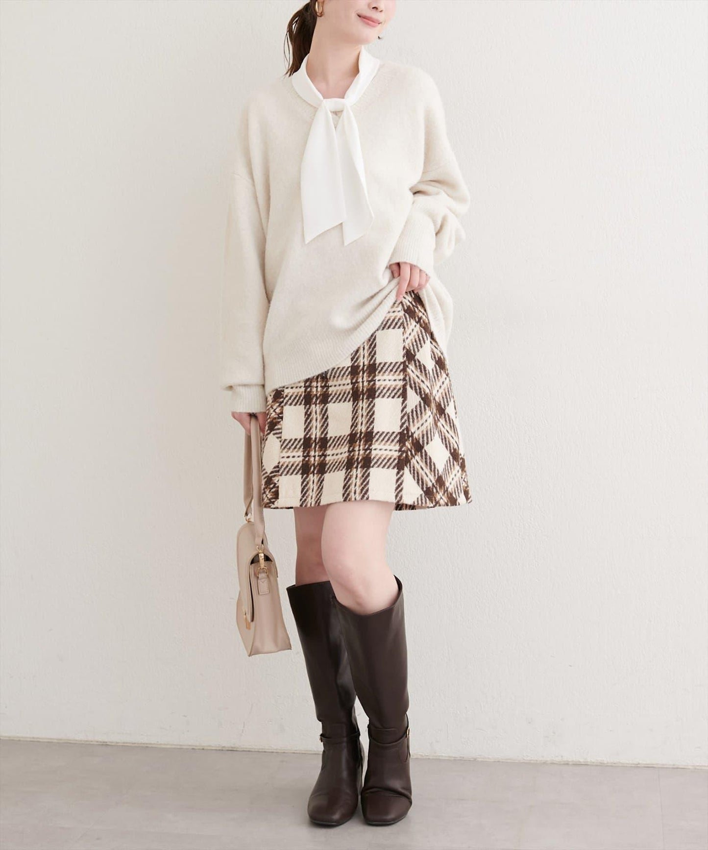可選長度格紋修身半身裙