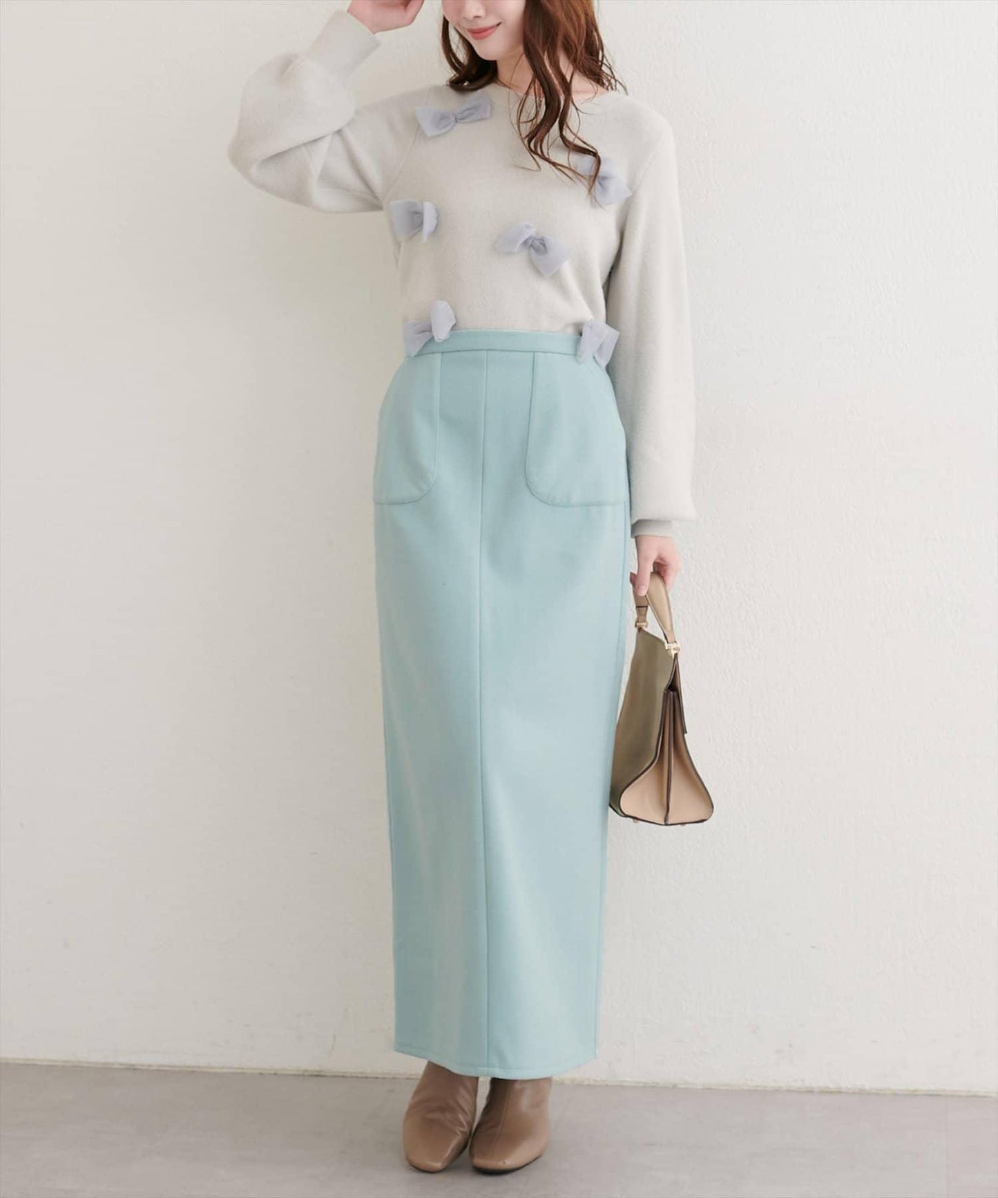 羊毛感彈力半身裙