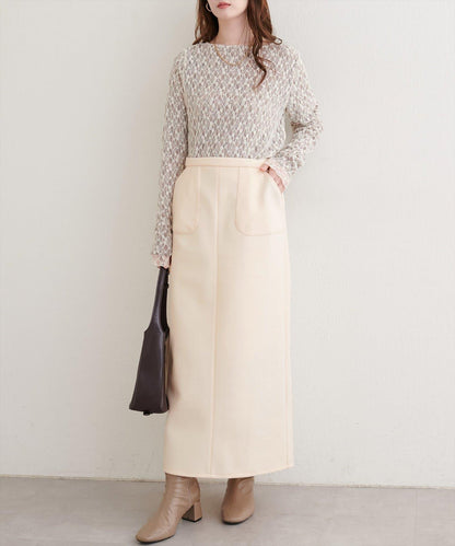 羊毛感彈力半身裙