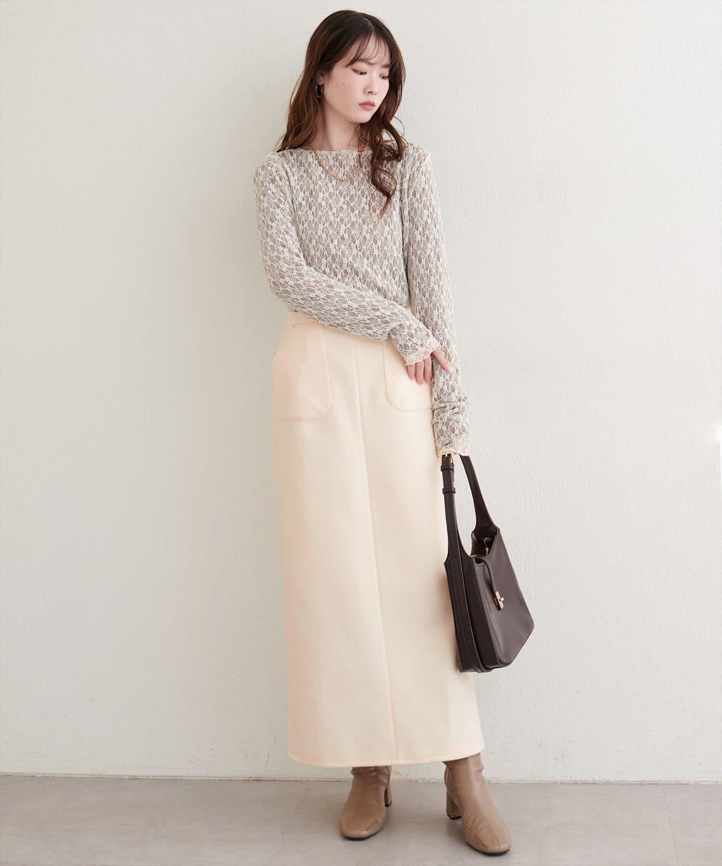 羊毛感彈力半身裙