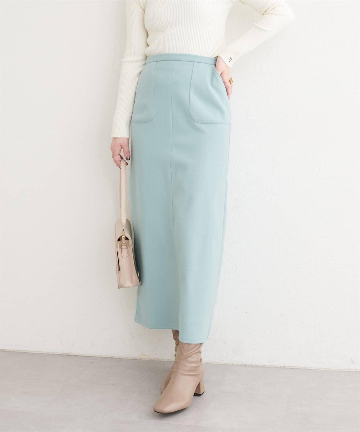 羊毛感彈力半身裙